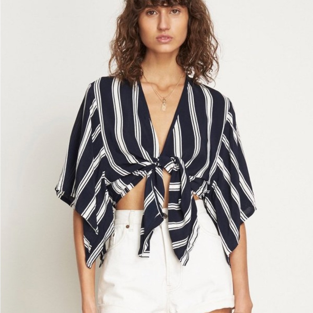 Faithfull the Brand Olson Tie Front Blouse